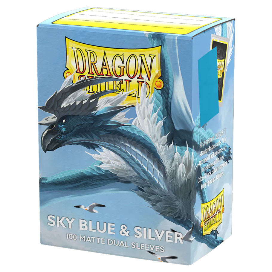 Dragon Shield: Sky Blue & Silver - Matte Dual Card Sleeves (100ct) (PREORDER)