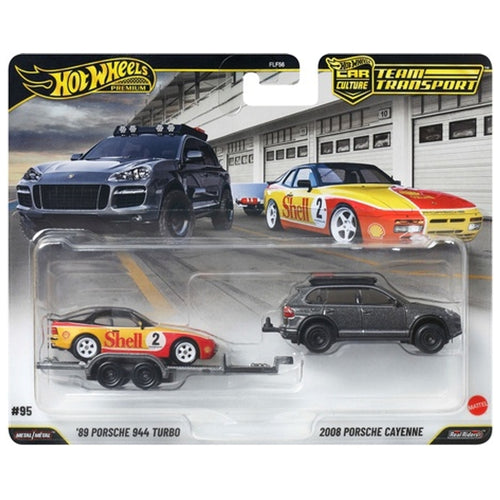 Hot Wheels Team Transport 89 Porsche 944 Turbo and 2008 Porsche Cayenne 2-pack