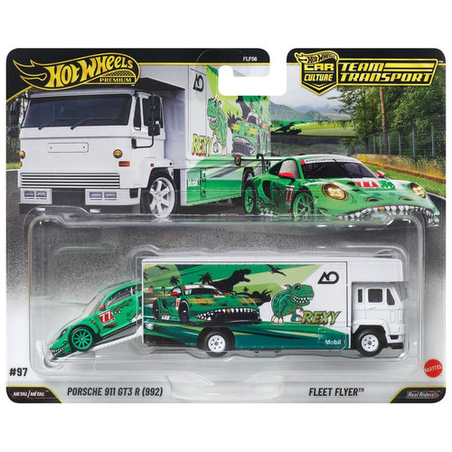 Hot Wheels Team Transport Porsche 911 GT3 R 992 and Fleet Flyer 2-pack