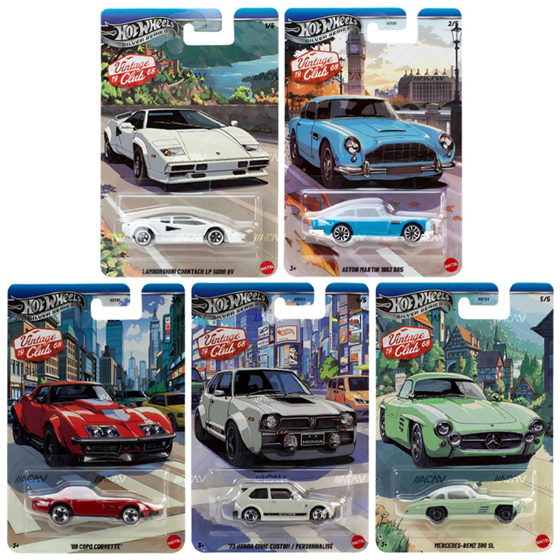 2026 Hot Wheels Silver Series 1968 Vintage Club National Icons Set of 5