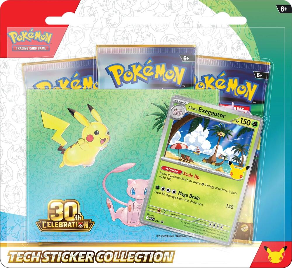 Pokemon Cards TCG 30th Celebration Tech Sticker Collection Alolan Exeggutor