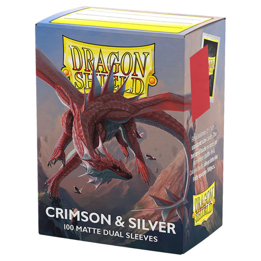 Dragon Shield: Crimson & Silver - Matte Dual Card Sleeves (100ct) (PREORDER)